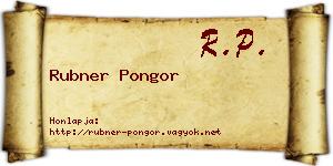 Rubner Pongor névjegykártya